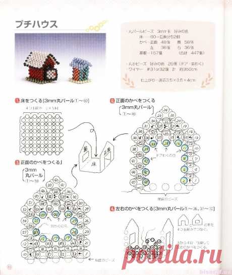 Дом из бисера схема Всё из бисера и о бисере плетём и вышиваем. Учимся плести и вышивать бисером, уроки и техники бисероплетения, мастер классы, схемы для вышивания бисером