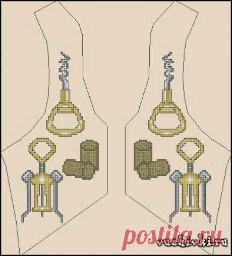 Жилетка на бутылку - штопор для вина &amp;raquo; Вышивка, бесплатные схемы вышивки крестом, рукоделье.