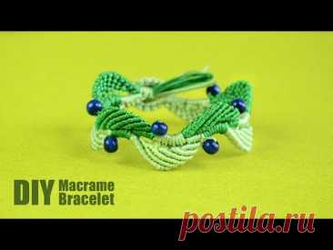 DIY Macrame Leaf Bracelet with Berries
