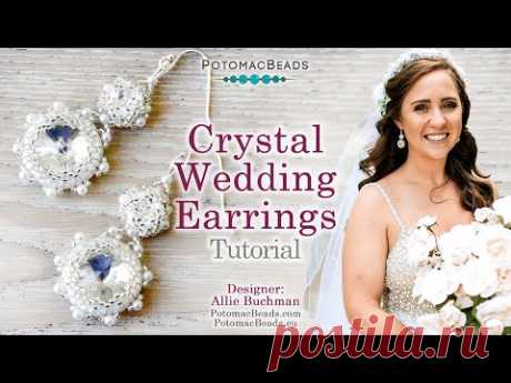 Crystal Wedding Earrings - DIY Jewelry Making Tutorial by PotomacBeads