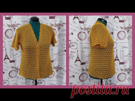 «Золотая» кофточка крючком. Видео МК