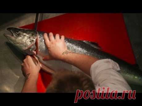 Как разделать тушу лосося на филе. Мастер-класс от шеф-повара - YouTube — Яндекс.Видео
