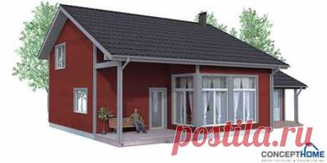 Small House plan CH92 with affordable building price and modest look. Small home design.