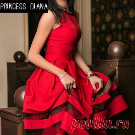 dresses for wedding parties Picture - More Detailed Picture about Princess Diana 2016 New Style Summer Women Dress Red Sexy Vintage Mesh Patchwork Prom Maxi Dresses Picture in Dresses from Princess Diana | Aliexpress.com | Alibaba Group