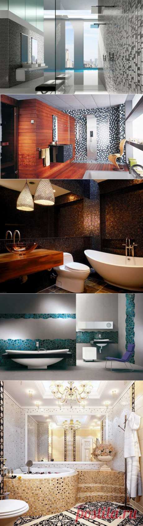 Изысканный дизайн ванной комнаты с мозаикой