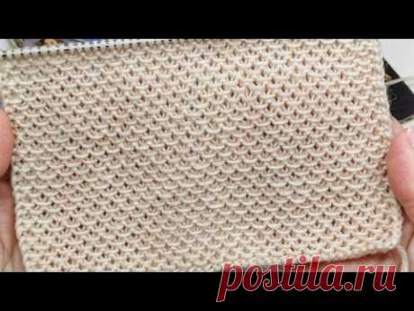 Платочная вязка с изюминкой! Очень простой узор спицами!🧺/Unusual garter stitch!Very simple pattern👌