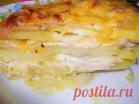 Лучшие кулинарные рецепты: Картофельная запеканка с курицей и сыром (по-французски)
