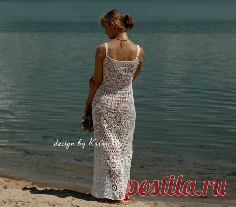 Lace gown A-line bohemian wedding sleeveless crochet dress | Etsy