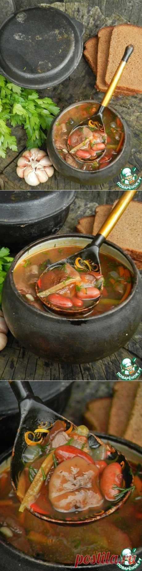 Суп с фасолью и грибами - кулинарный рецепт