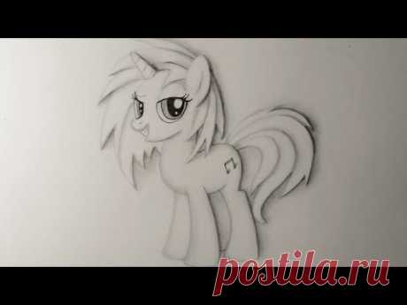 Как нарисовать простой рисунок 3D ПОНИ ВИНИЛ СКРЕТЧ карандашом / Simple drawing 3D  My Little Pony