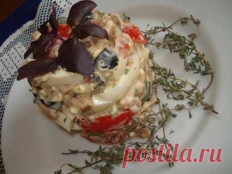 Изумительный салат с курицей и грибами под соусом айоли
