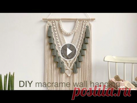 DIY | macrame wall hanging handmade home decor interior design | 마크라메 월 행잉 핸드메이드 집 꾸미기 인테리어 소품 How to make a macrame wall hanging using basic knot...