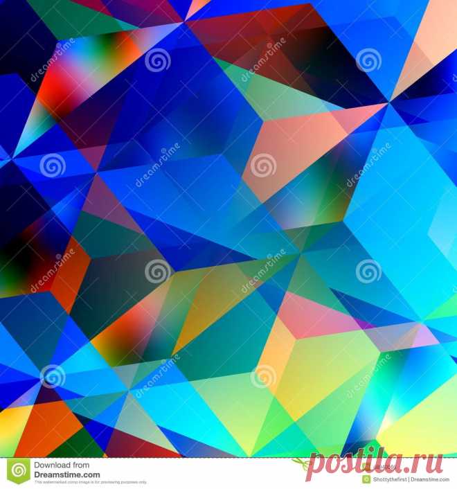 Geometric Abstract Background. Blue Mosaic Pattern. Triangle Design. Color And Art Patterns. Illustration Graphic. Chaotic. Stock Illustration - Image: 48940066