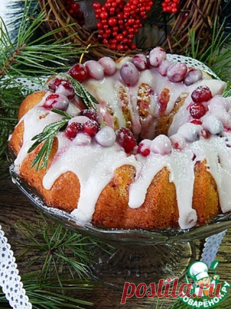 Масляный кекс "Клюква под снегом" - кулинарный рецепт