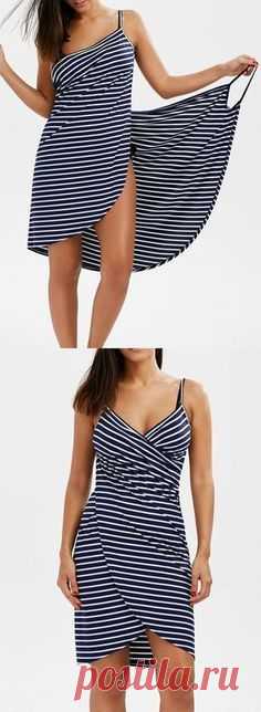 Open Back Striped Cover-ups Dres