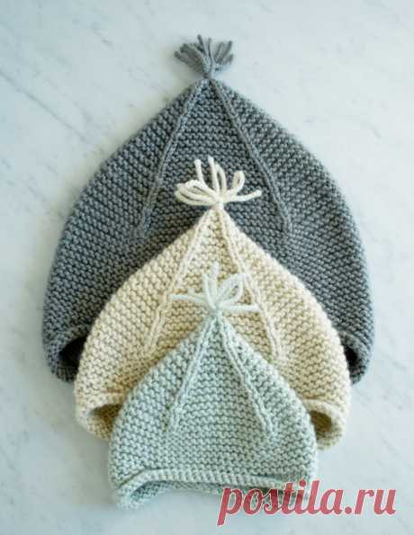 Для маленьких и больших детей шапочка с ушками платочной вязкой. Garter Ear Flap Hat by Purl Soho — HandMade