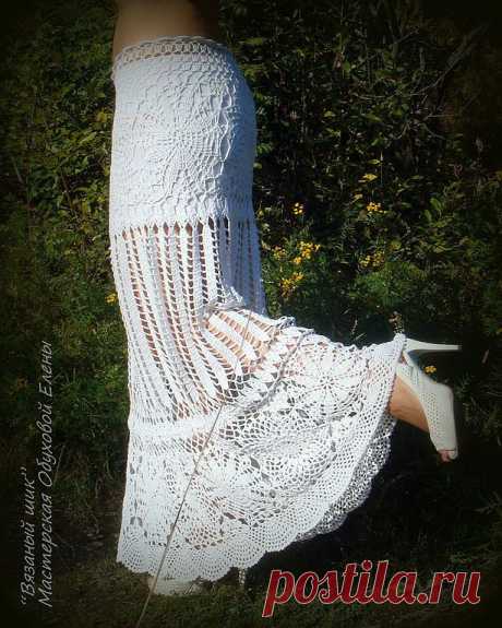 Юбка &quot;Кружевное лето&quot; - белый,однотонный,длинная юбка,юбка в пол,юбка длинная