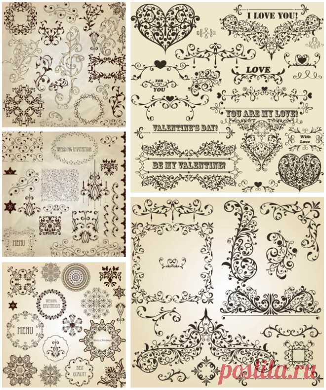 Romantic floral ornaments vector | Vector Graphics Blog