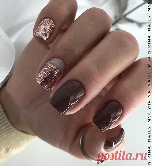 Коричневый маникюр 2019-2020 – модный дизайн коричневых ногтей, идеи коричневого маникюра