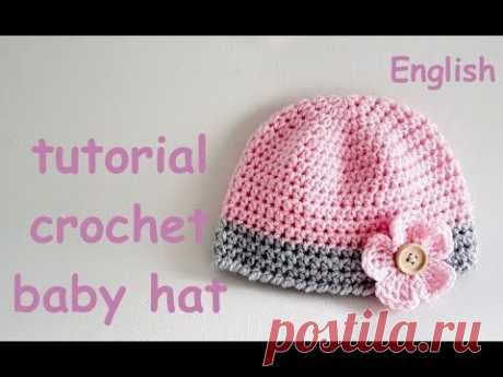 crochet newborn baby hat flower