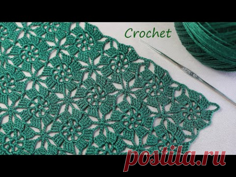 УЗОР без отрыва нити!!!  ВЯЗАНИЕ КРЮЧКОМ квадратные мотивы  SUPER EASY Beautiful Pattern Crochet