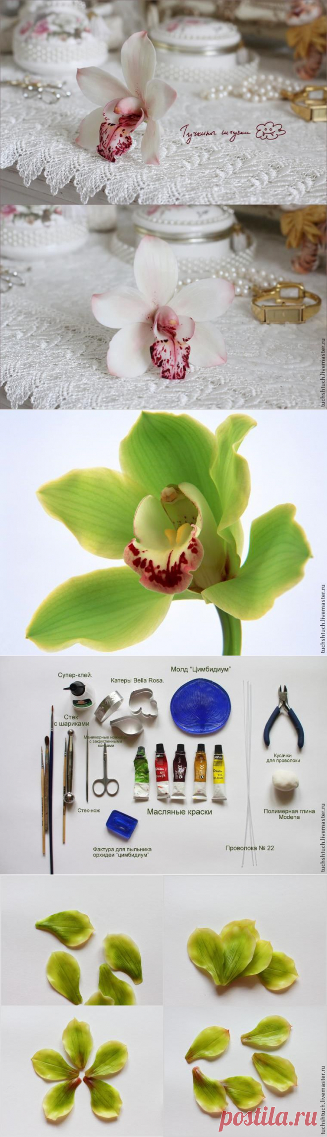 Лепка орхидеи цимбидиум из полимерной глины - Ярмарка Мастеров - ручная работа, handmade