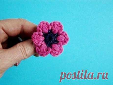 Как вязать цветок Урок 13 How to crochet flower pattern