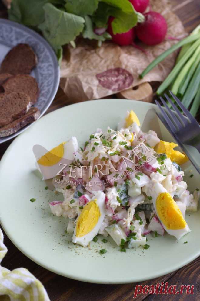 Вкусный салат из редиски с курицей, огурцом и сыром — Кулинарные рецепты любящей жены