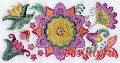 Machine Embroidery Designs at Embroidery Library! - Jacobean Floral Rectangle