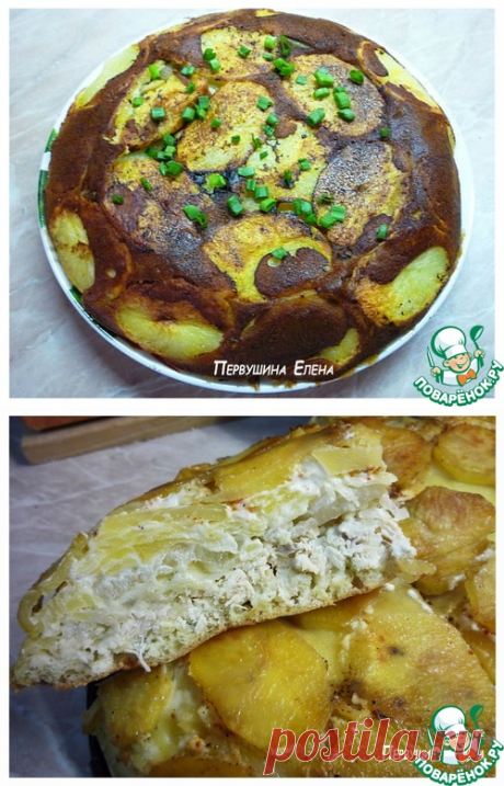 Заливной пирог с картофелем и мясом - кулинарный рецепт
