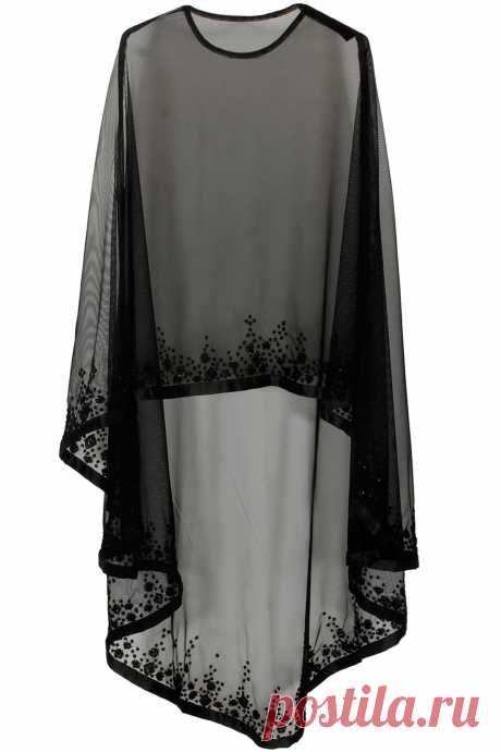 Black floral beads embroidered cape. Not dupatta but quite close to the idea.