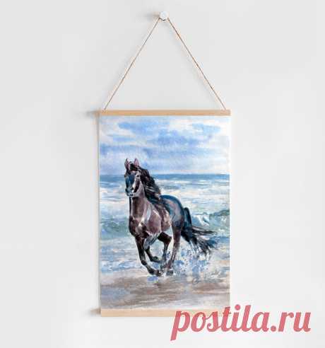 Black Horse watercolour printable picture prints home decor | Etsy Россия