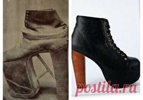Американская ортопедическая обувь 1860-х годов и современные ботильоны. / Путь моды