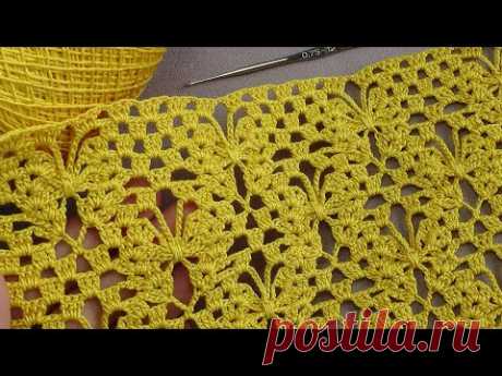 УЗОР КРЮЧКОМ бабочки ВЯЗАНИЕ для начинающих Crochet PATTERN butterflies for beginners