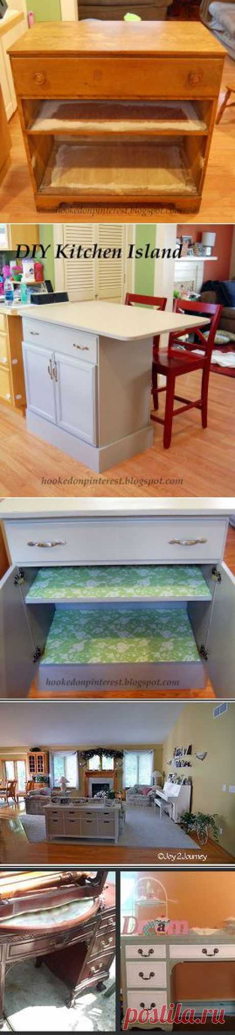 Hometalk :: Repurposed Dresser Into Custom Kitchen Island