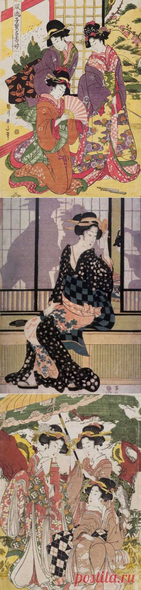 Гравюры Kikugawa Eizan (1787-1867) Япония