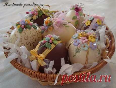 Декор пасхальных яиц сладкими розочками - Handmade-Paradise