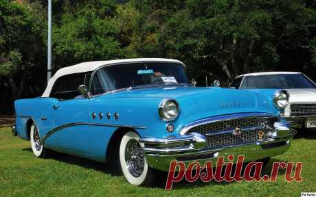 1955 Buick Century convertible - white top with Cascade Blue - fvr