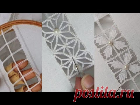 Three Designs Complete Tutorial for Border Embroidery Design /Tarkashi  Design/ Hardanger