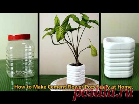 Pots "Easy DIY: Crafting Beautiful Cement Flower Pots at Home 🌼"