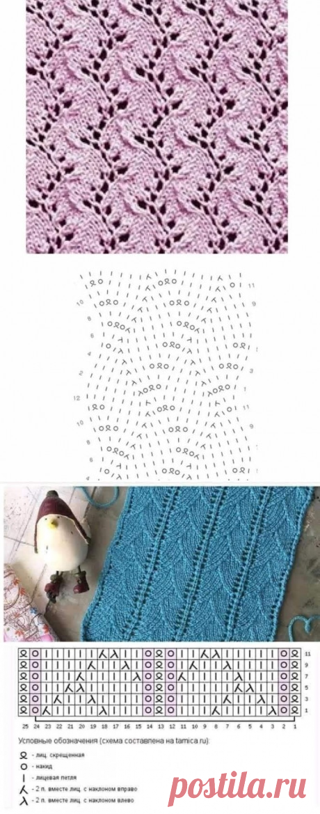 ​Интересные узоры для спиц