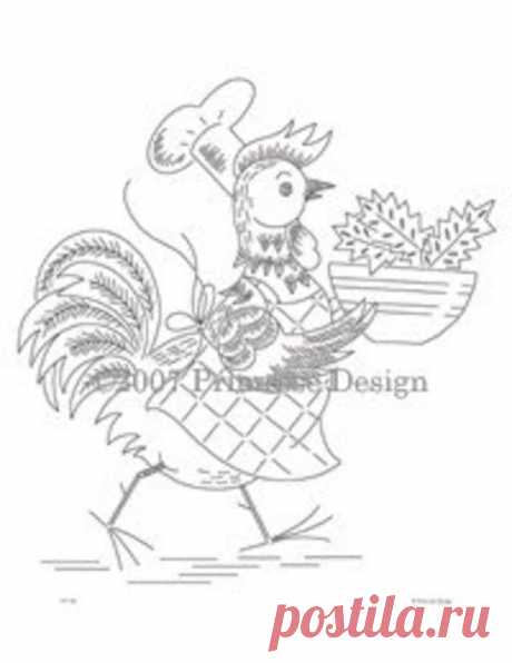VP103 Poultry Diner Vintage Hand-Embroidery Pattern PDF | Etsy España