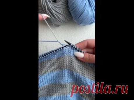 Видео от LOVE_HANDMADE_KNIT Паблик о вязании! Полосы при вязании по кругу без обрыва нитей.