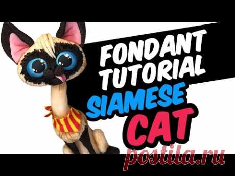 Fondant tutorial SIAMESE CAT | cake topper