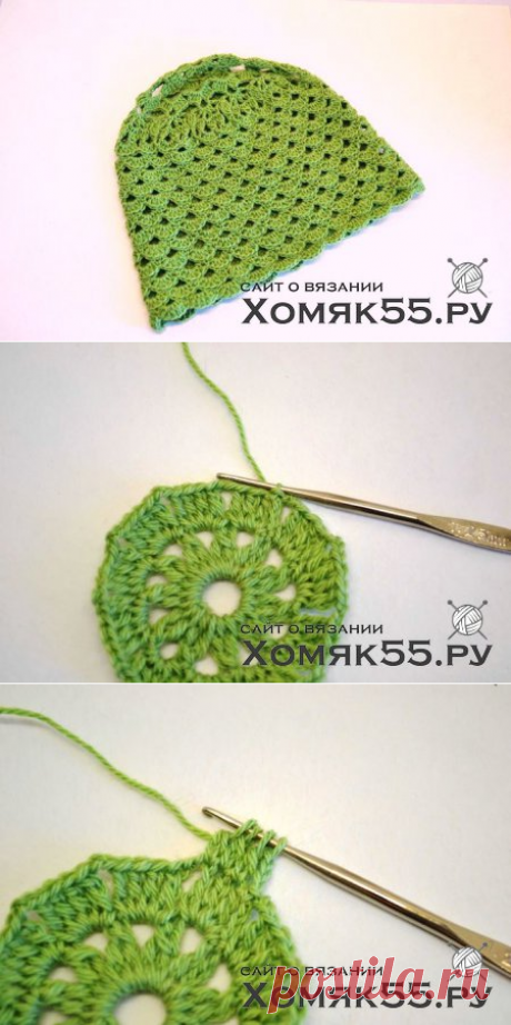 Зеленая шапочка для девочки крючком » «Хомяк55» - всё о вязании