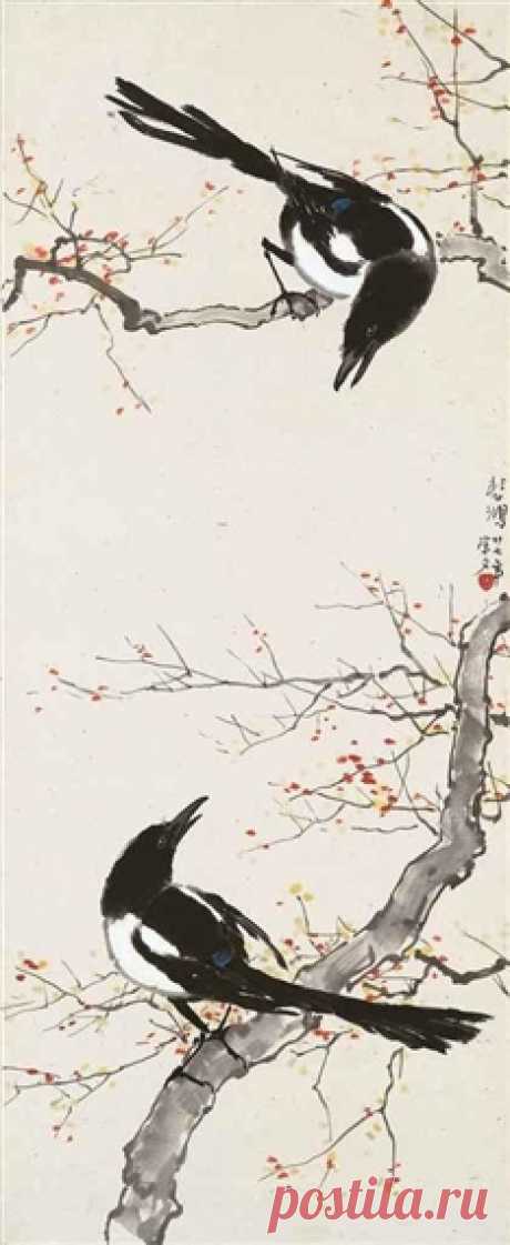 Spring Call, 1938 - Xu Beihong - WikiArt.org ‘Spring Call’ was created in 1938 by Xu Beihong in Ink and wash painting style. Find more prominent pieces of bird-and-flower painting at Wikiart.org – best visual art database.