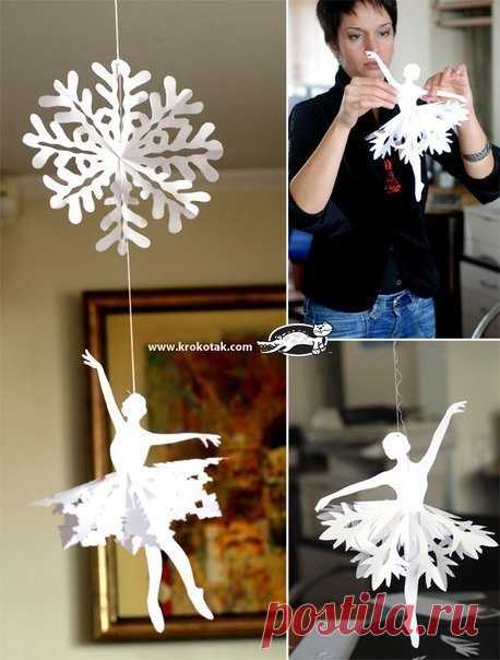 Делаем чудесную снежинку-балеринку — Сделай сам, идеи для творчества - DIY Ideas