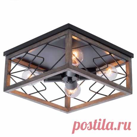 E26/e27 flush retro mount ceiling light vintage industrial lamp living room kitchen 110-240v Sale - Banggood.com