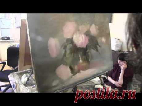 Научиться рисовать букет роз, цветы, натюрморт , уроки в Москве, Сахаров