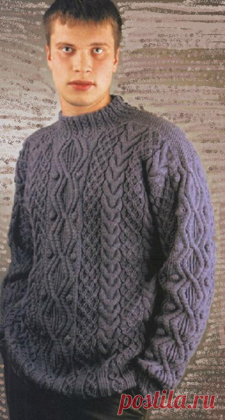 Мужской ирландский старинный свитер | Шкатулочка для рукодельниц
